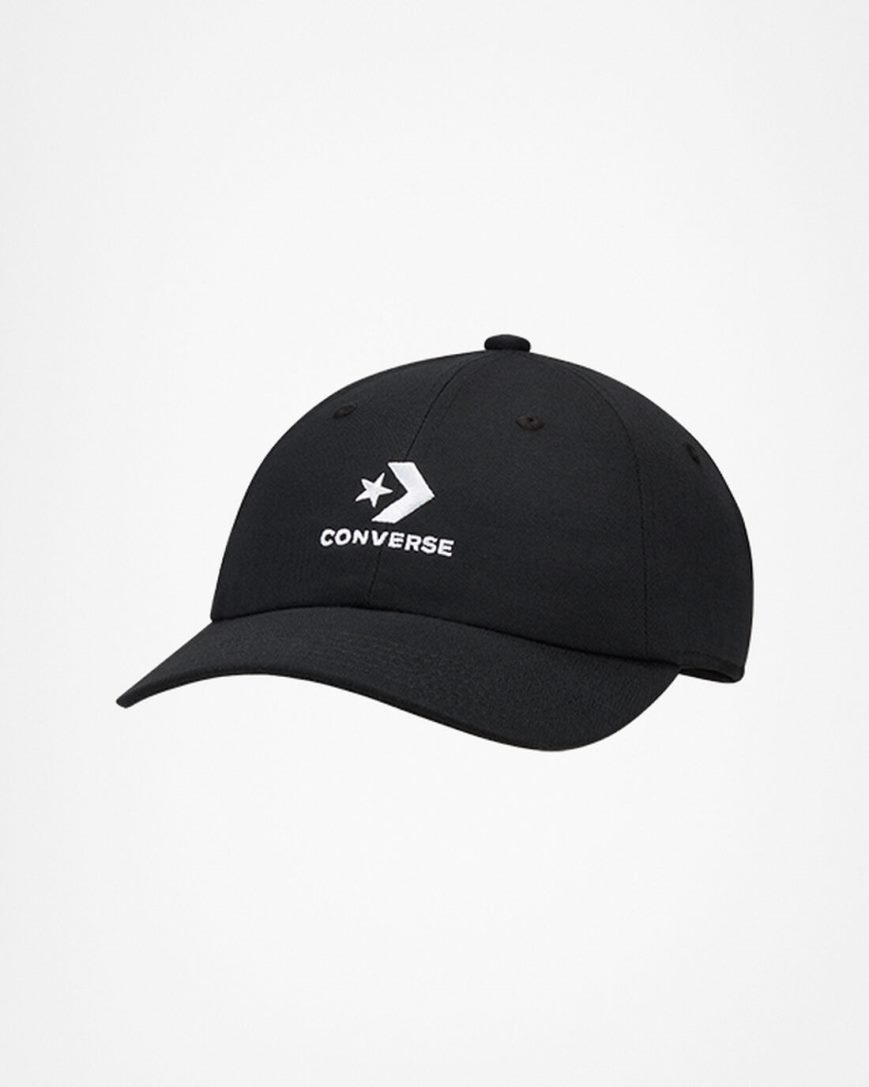 Men\'s Converse Logo Lock-Up Baseball Hats Black | AU 964E0M